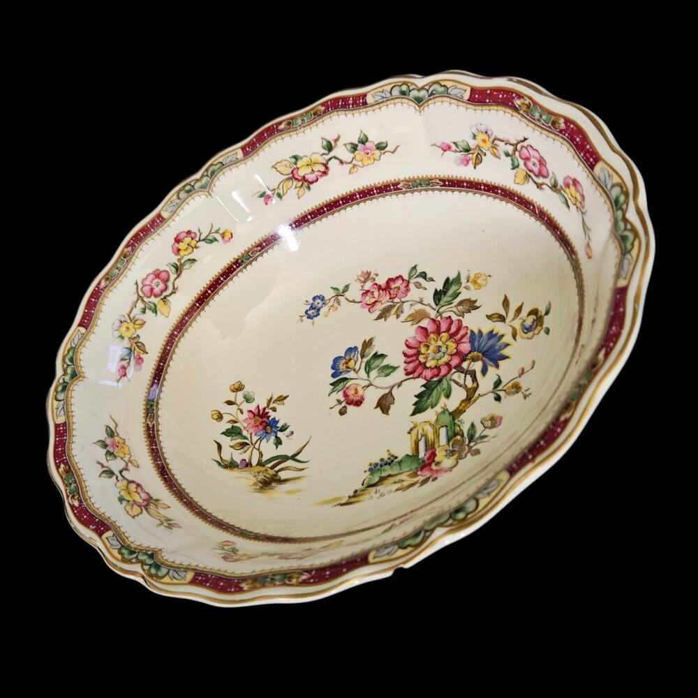 Marlborough Royal Petal Grindley England Floral Oval Serving Bowl Vintage READ